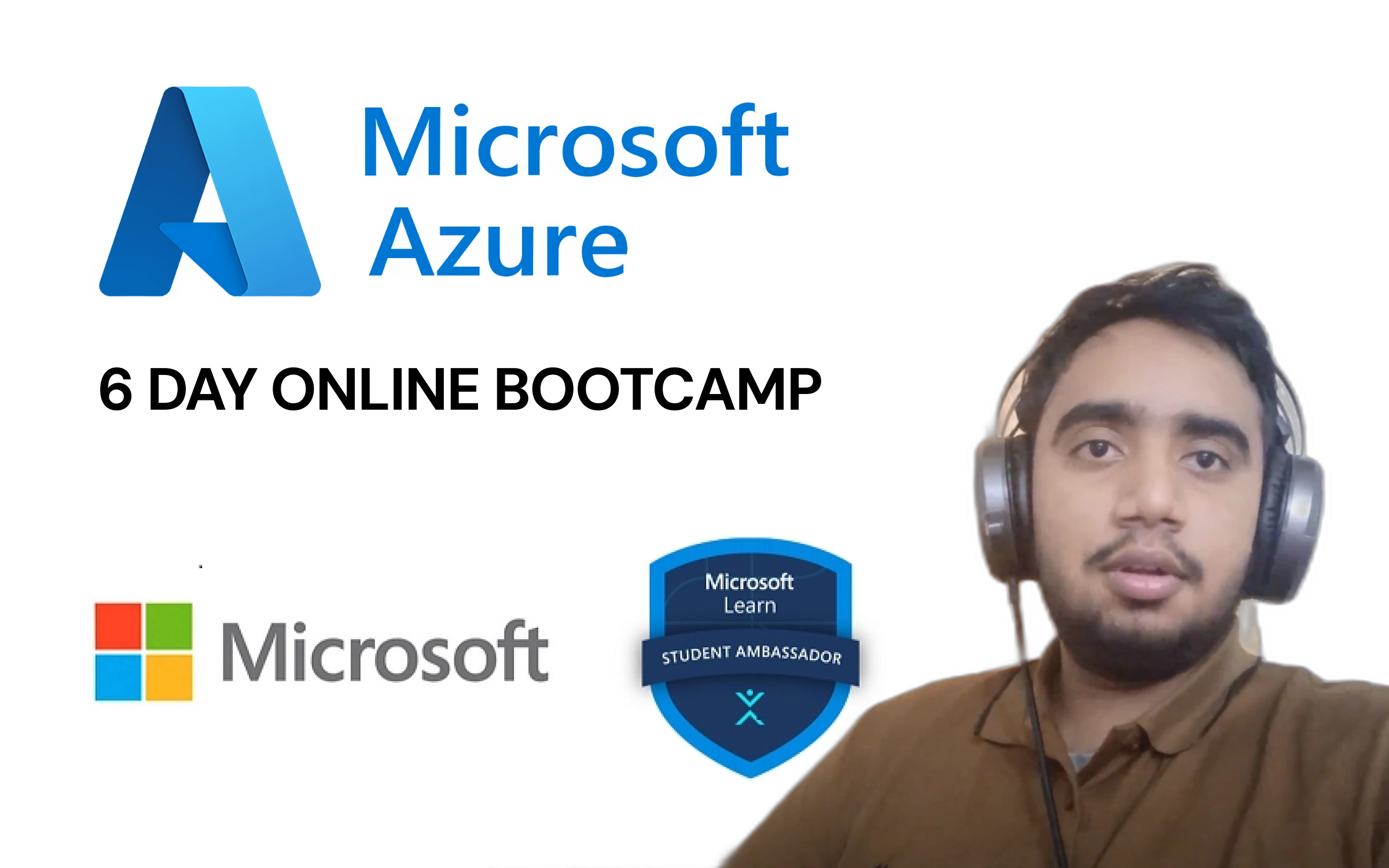 Azure Cloud Computing Bootcamp - AI Engineer Huzaifa, Huzaifa Shahbaz, M. Huzaifa, Muhammad Huzaifa Shahbaz, mhuzaifa, mhuzaifadev speaking at Online Bootcamp Series