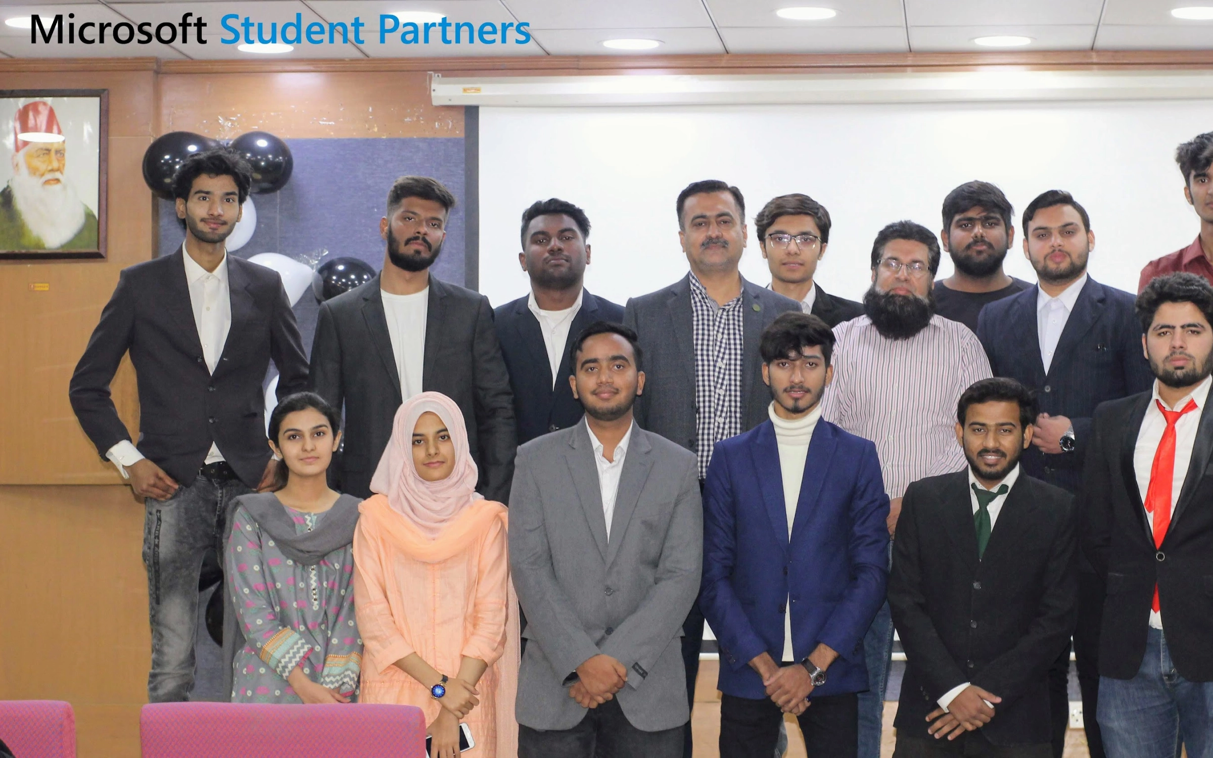 Inauguration Microsoft Students Community - AI Engineer Huzaifa, Huzaifa Shahbaz, M. Huzaifa, Muhammad Huzaifa Shahbaz, mhuzaifa, mhuzaifadev speaking at SSUET